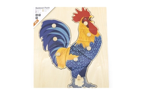 Montessori Holzpuzzle Hahn