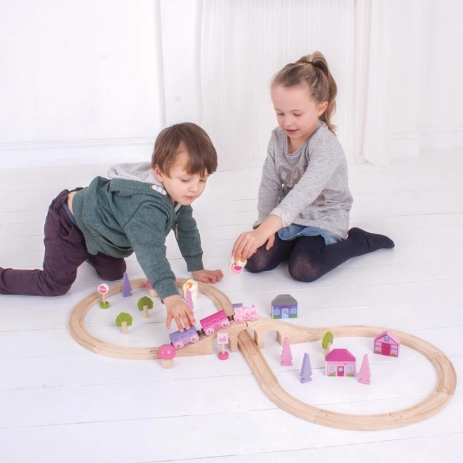 Bigjigs Rail Holz-Eisenbahn Acht Set für Prinzessinnen