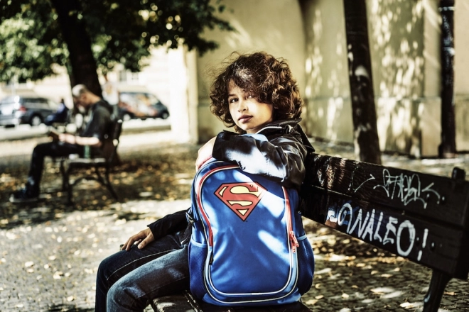 Schulrucksack mit Poncho Superman Original