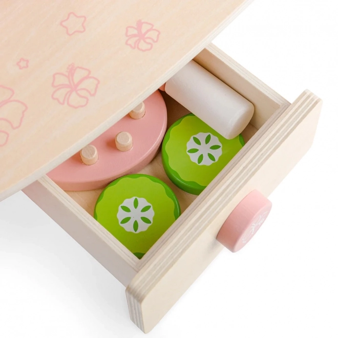 Holztisch Kosmetik-Set für Kinder - Rosa