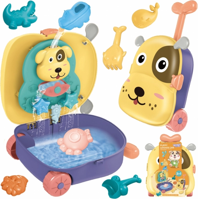 WOOPIE 3in1 Wasser Sandkasten Koffer – Hündchen