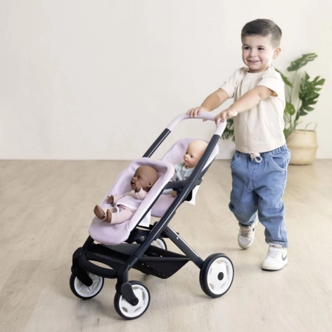 Sportwagen für Puppenzwillinge Maxi Cosi hellrosa