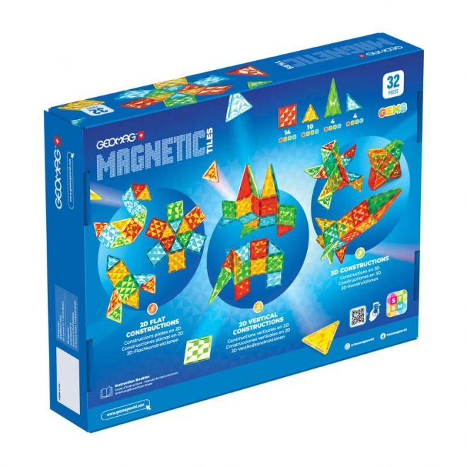 Geomag Gems Rakete Set 32 Magnetische Kacheln