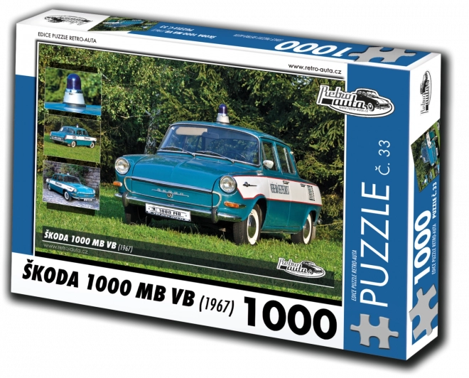 Retro-Auto Puzzle Skoda 1000 MB VB 1967, 1000 Teile