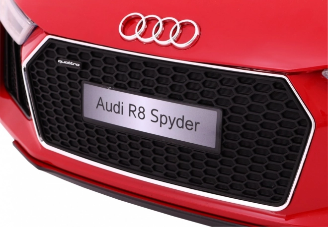 Audi R8 Spyder mit Akku Roter Lack + Fernbedienung + EVA + Langsamer Start + MP3 Radio + LED-Diode