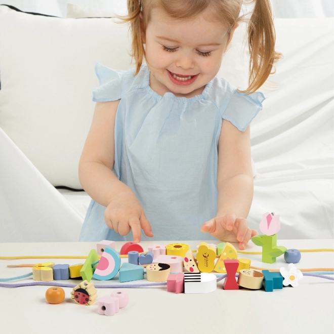 Classic World Holz Perlen Auffädelspiel Kinder 73 Teile