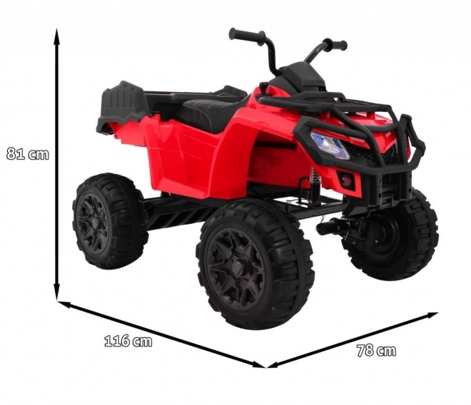 XL-ATV 4x4 Quad 2,4GHz auf Batterie für Kinder Rot + Fernbedienung + 4x4 Antrieb + Gepäckträger + kostenloser Start + EVA + LED Audio