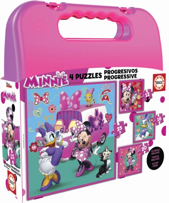 Educa Puzzle im Koffer Minnie und Daisy 4 in 1