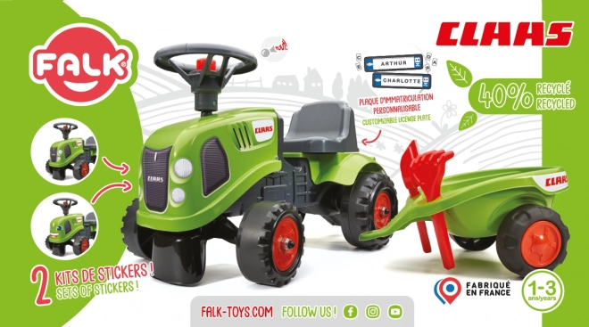 Falk Lauflernwagen Baby Claas mit Anhänger