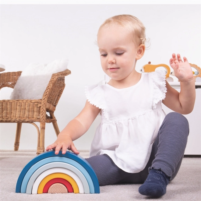 Holz Stapelbare Regenbogen Blau für Babys von Bigjigs