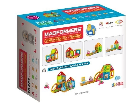 Magnetische Bausteine Cube House Pinguin