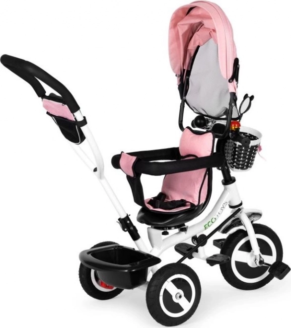 Tricycle mit drehbarem Verdeck und langlebigen Gummireifen in Pink