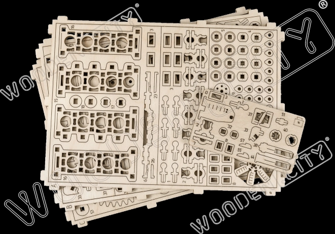 Holzmechanisches 3D-Puzzle V8 Motor