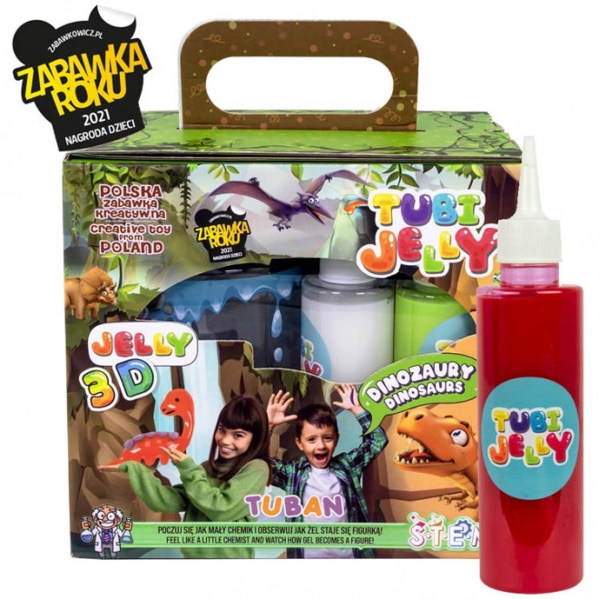 Tubi Jelly Set mit 6 Farben und kleinem Aquarium - Dinosaurier