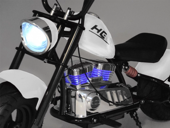 Elektrisches Chopper-Motorrad mit Batterie für Kinder – Weiß