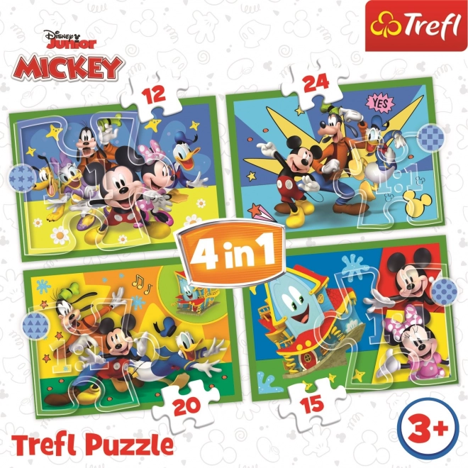 Puzzle-Set MICKEY MOUSE: Mit Freunden (4 in 1)