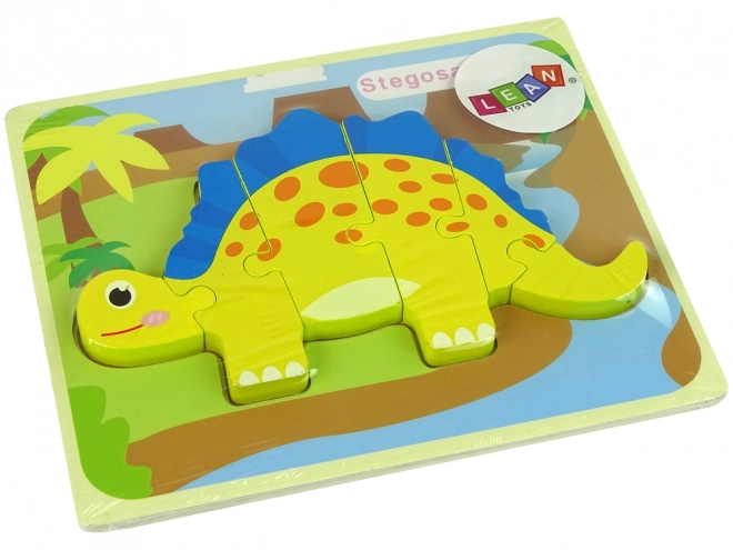 Holzpuzzle Dinosaurier Oviraptor und Stegosaurus