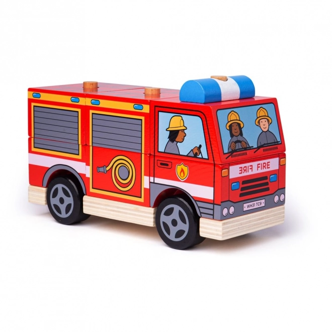 Bigjigs Baby Feuerwehr-Wagen-Steckspiel