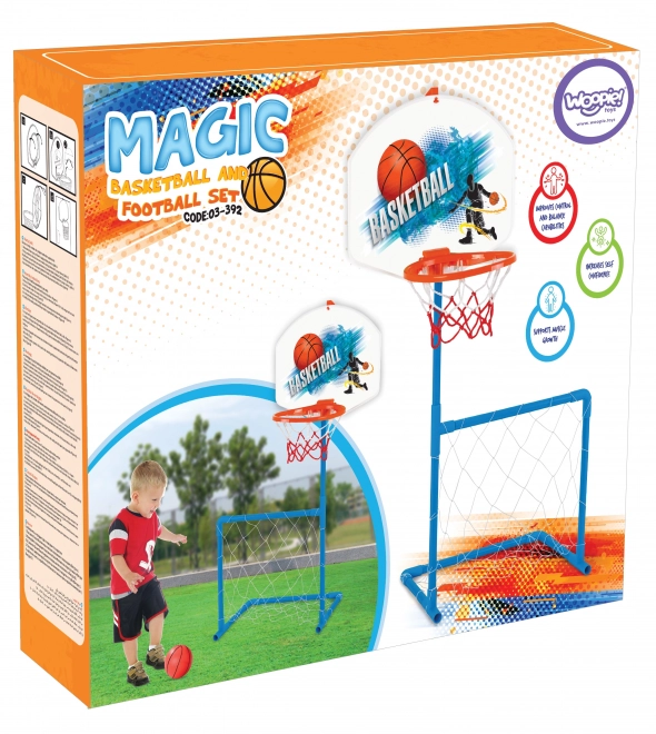 2-in-1 Basketballkorb und Fußballtor für Kinder