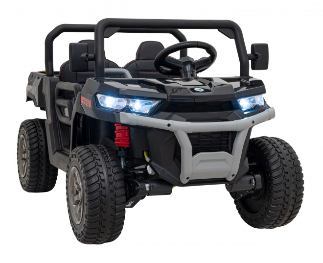 Auto Pick-Up Speed 900 pro Kinder schwarz + Allradantrieb 4x4 + bewegliche Pumpe + Kofferraum + Fernbedienung + Schaufel + LED-Audio