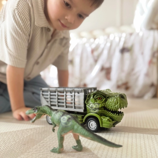 Öffnender Käfig und Dinosaurierfigur