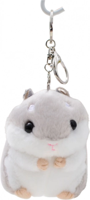 Plüsch Hamster Schlüsselanhänger Grau 10 cm