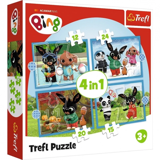 TREFL Puzzle Bing: Jahreszeiten 4-in-1 Set