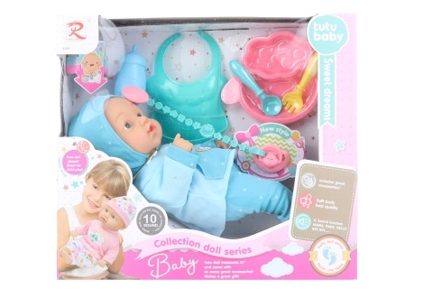 Babypuppe 30 cm mit Geräuschen und Zubehör