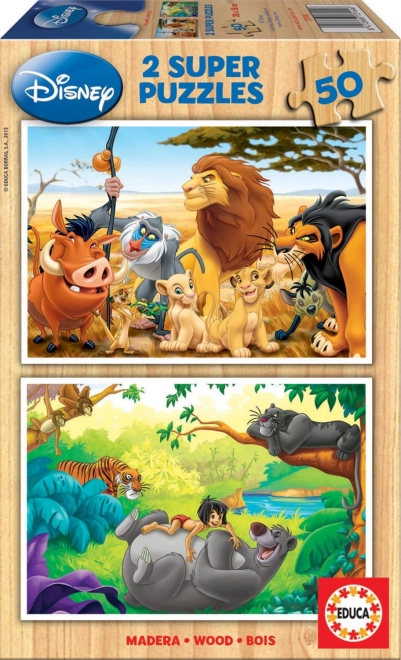 Educa Disney Tierische Freunde Holzpuzzle