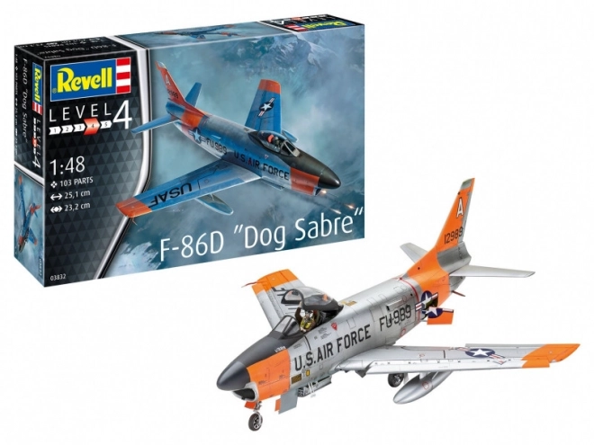 Plastikmodellflugzeug F-86D Dog Sabre im Maßstab 1/48