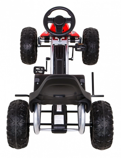 Großes Tretauto STRONG für Kinder Rot + 100 kg Belastung + EVA Räder + Handbremse + Sportsitz