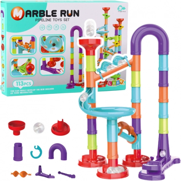Unterhaltsames Baukasten-Set mit Murmelbahn für Kinder