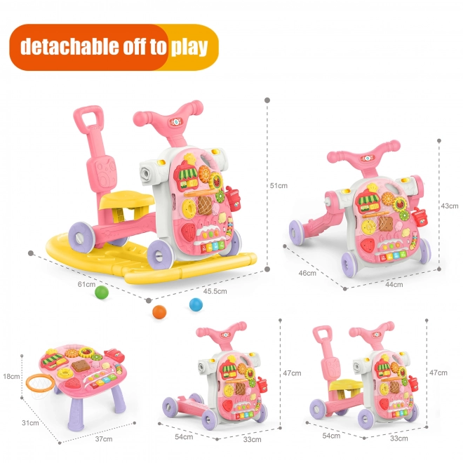 Multifunktionaler Lauflerner 5-in-1 für Kleinkinder Rosa