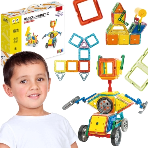 Woopie magnetische 3D-Baukasten Fahrzeuge, STEAM, 80 Teile