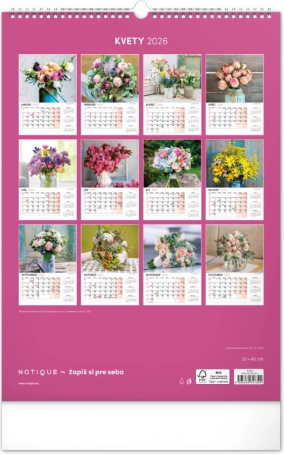Wandkalender Blumen 2026