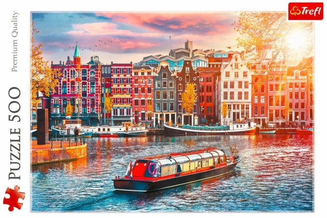 Realistisches Motiv der Amsterdamer Kanäle