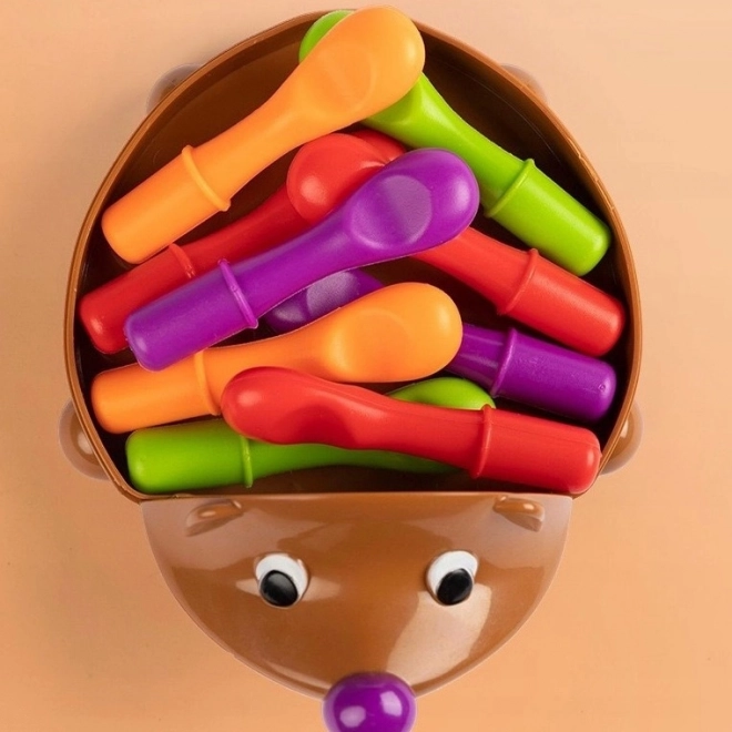 Woopie Geschicklichkeitsspiel Igel Sortierer Montessori Lernen von Zahlen und Farben 4 in 1