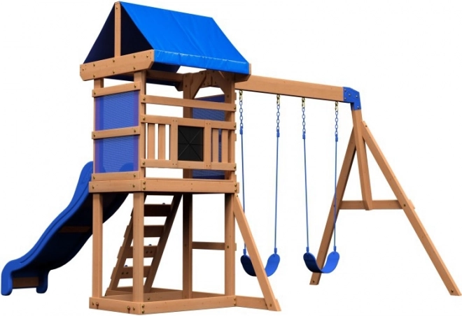 Holzspielplatz Aurora House mit Rutsche