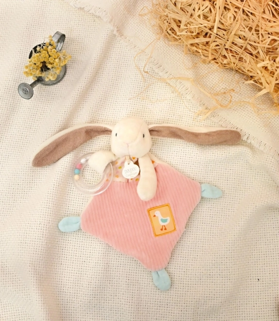 Doudou Geschenkset Rosa Hase Ciboulette mit Rassel