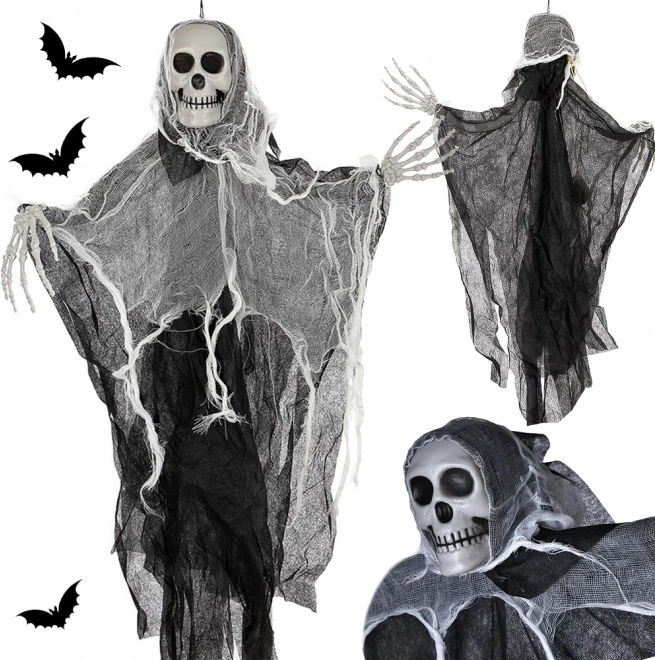Hängende Halloween-Dekoration Geist – Skelett mit Schädel 80 cm