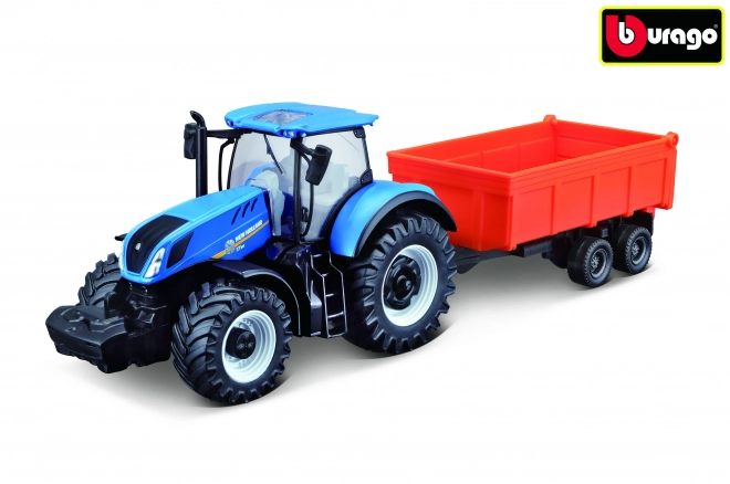 Bburago Farmtraktor New Holland mit Anhänger