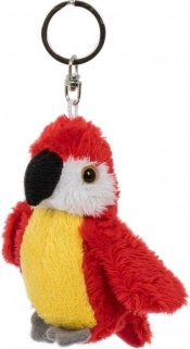 Plüsch-Schlüsselanhänger Ara-Papagei 9 cm rot