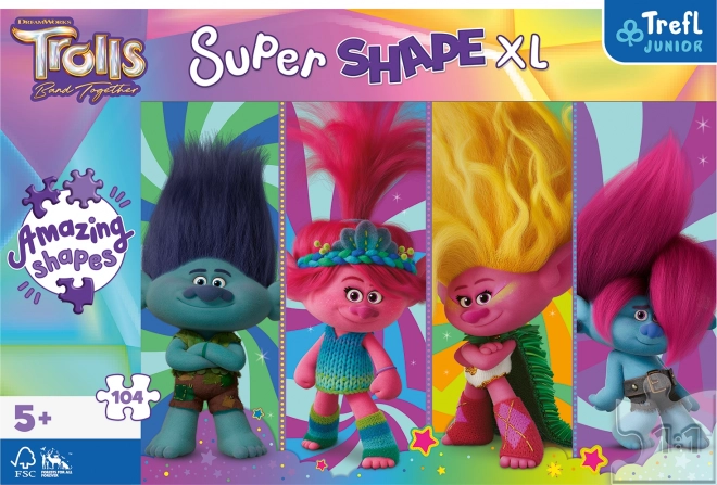 Trefl Puzzle Super Shape XL Trolls 3: Trollspiele 104 Teile