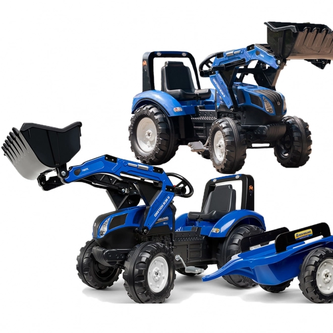 Falk Trettraktor New Holland mit Anhänger