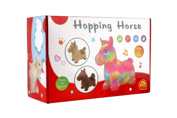 Hüpfspielzeug Einhorn Plüsch Weiß mit Sternen