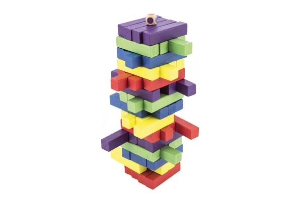 Holzturmspiel 60 bunte Stücke Gesellschaftsspiel Puzzle