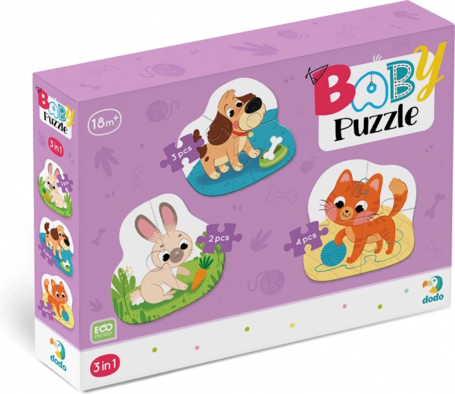 DODO Baby Puzzle Haustiere 3-in-1