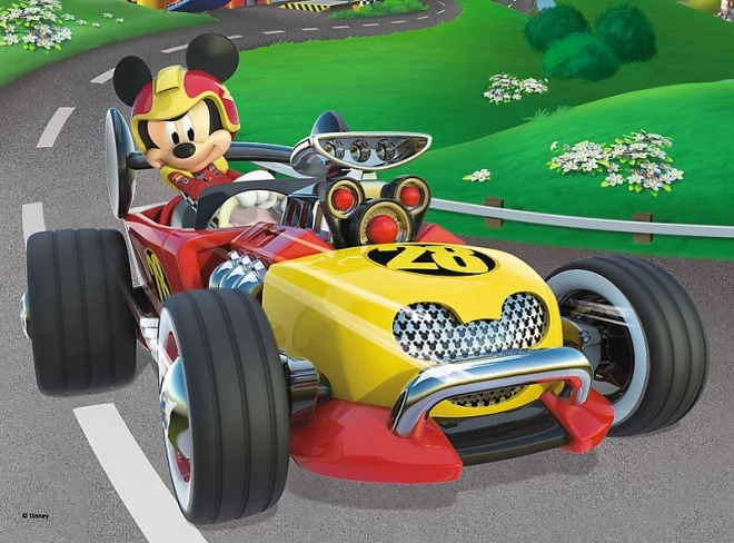 Mickey Mouse Puzzle Rennfahrer