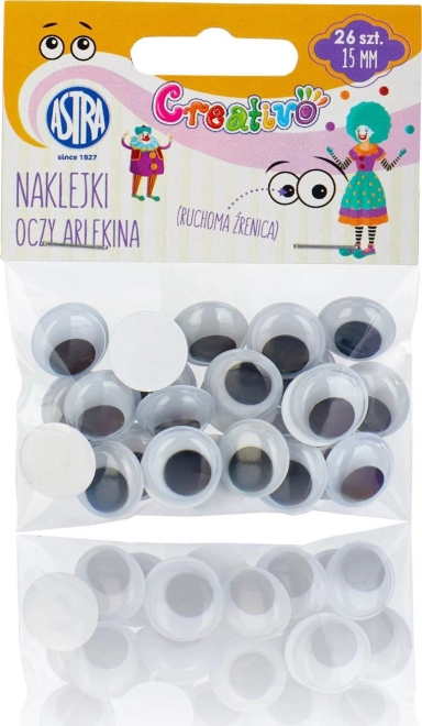 Selbstklebende Augen 15 mm Harlekin