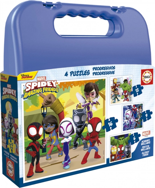 Educa Puzzle im Koffer Spidey und seine erstaunlichen Freunde 4-in-1